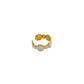 Patras Gold And White Adjustable Ring
