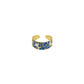 Pyrgos Gold And Blue Patterned Adjustable Ring